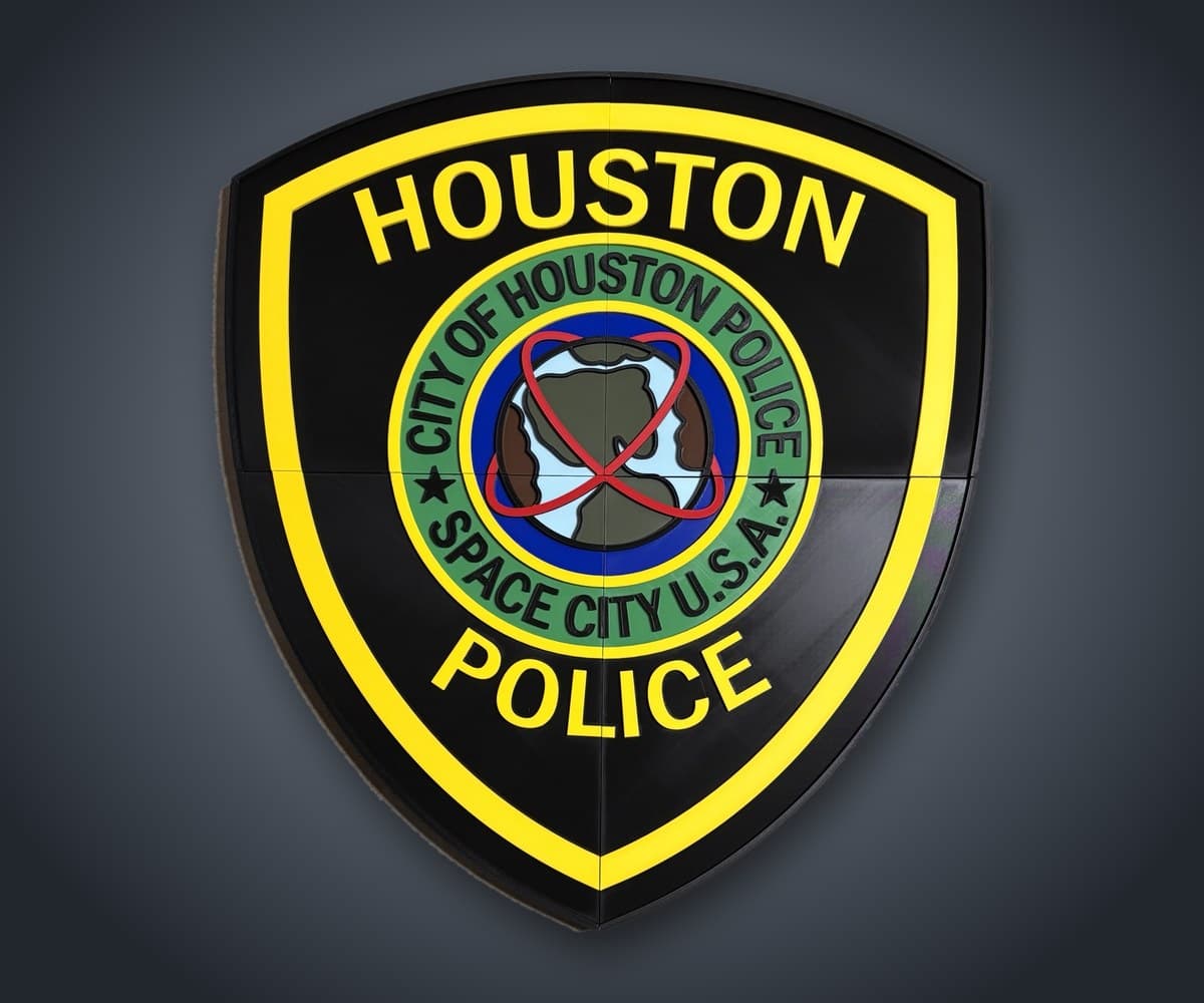 Large custom 3D printed multi-color police department patch wall plaque